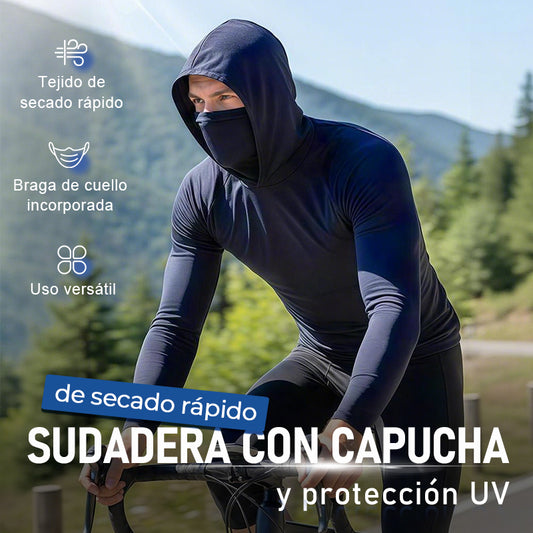 Sudadera con capucha ligera para hombre, secado rápido y protección UV