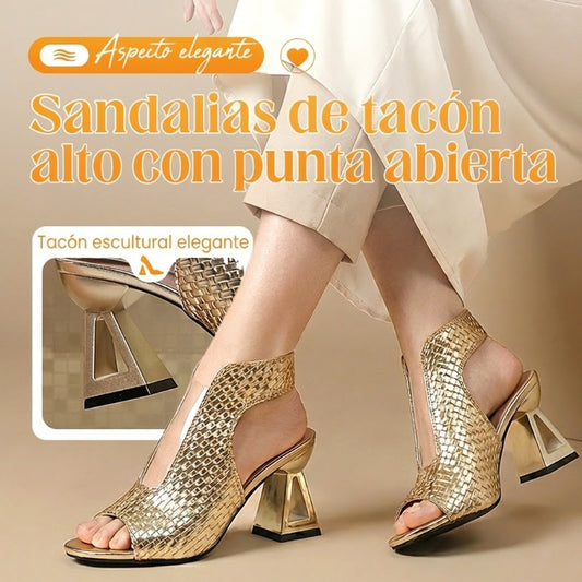🏖️👠 Sandalia elegante de tacón para mujer, con punta abierta – Piernas esbeltas y paso cómodo