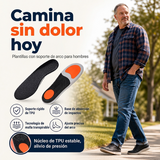 Plantillas deportivas amortiguadoras con soporte para el arco del pi