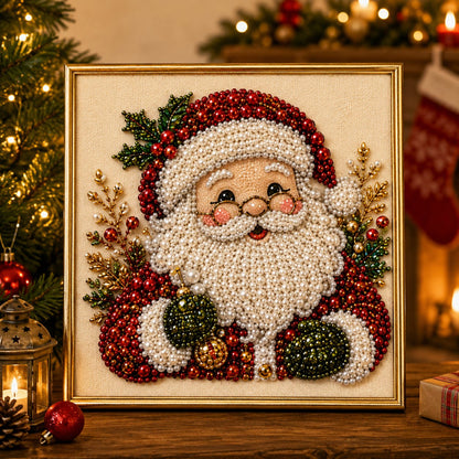 🧘Relajante y Apto para Principiantes - 🎨💎Kit de Arte DIY de Pintura de Diamantes con Perlas Navideñas