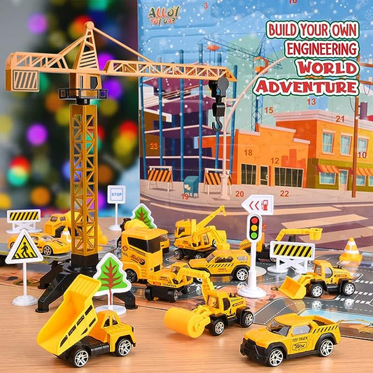 🎁 Calendario de Adviento de vehículos de construcción para Navidad