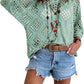 ⏰ Último día de oferta 50% de descuento 🔥 Hot Sale - Top de mujer estilo bohemio con detalles de encaje en beige y cuello en V