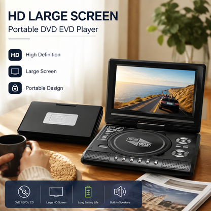 📺 Reproductor DVD/EVD Portátil HD de 7.8" – Pantalla Grande, Recargable y Compatible con DVD/CD/USB/SD – Perfecto para el Hogar y Viajes 🔥 ¡50 % DE DESCUENTO!