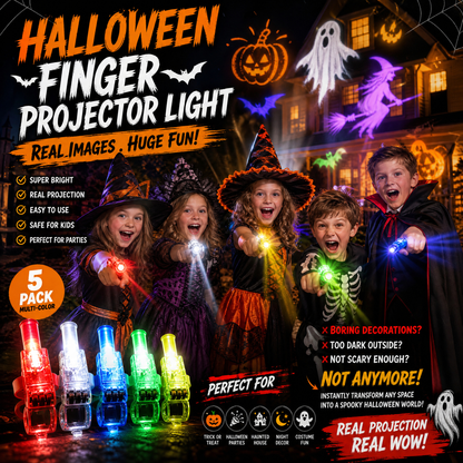🎃 Halloween Finger Projector Lights – Mini Pattern Projector