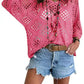 ⏰ Último día de oferta 50% de descuento 🔥 Hot Sale - Top de mujer estilo bohemio con detalles de encaje en beige y cuello en V