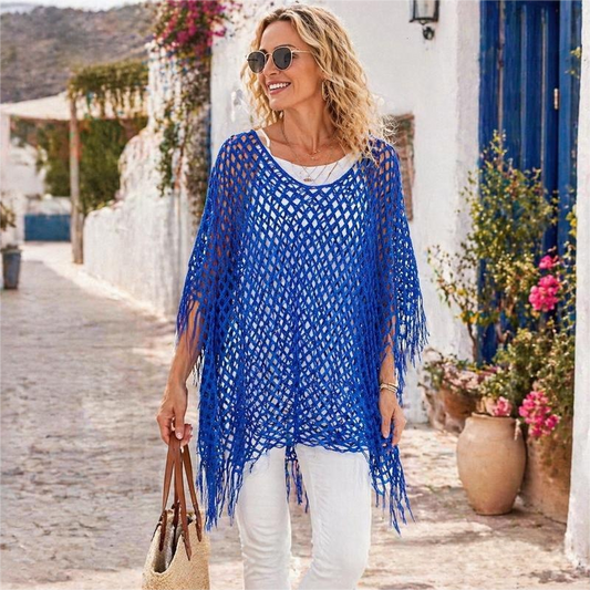 💐 Salida de Playa de Crochet Metálico para Verano – Ligera, Fluida y con un Estilo Natural para tus Looks de Verano