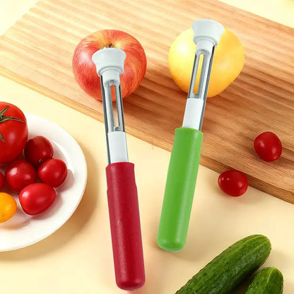 🥳¡OFERTA TOP 2026! 🥳💞¡Más de 50K vendidos! 🔪🛒 ¡Compra 1 y llévate 1 GRATIS + 50 % de DESCUENTO! La Herramienta de Cocina 2 en 1: Descorazona y Pela con un Solo Giro. ¡Utensilio para Frutas de Acero Inoxidable! 🍎⏱️