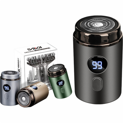 Potente mini afeitadora eléctrica para hombre con pantalla digital