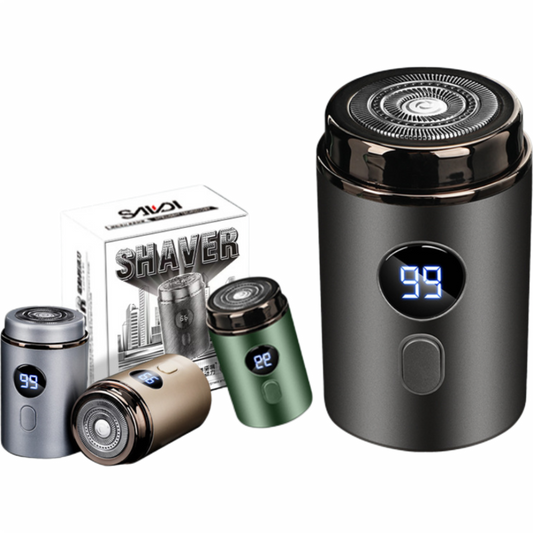 Potente mini afeitadora eléctrica para hombre con pantalla digital