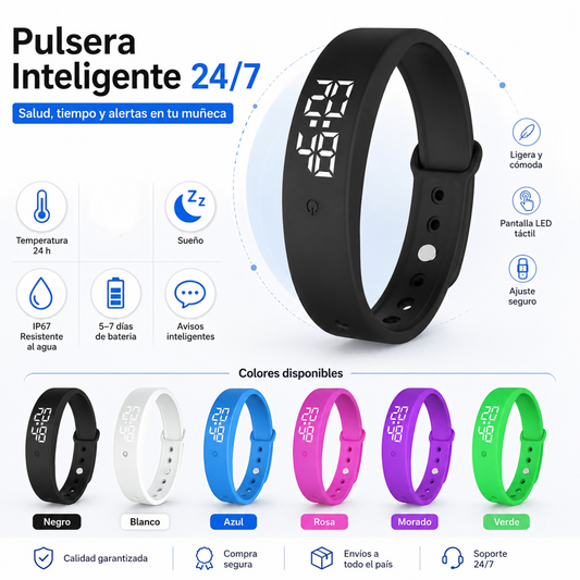 ⌚ ¡50 % DE DESCUENTO! 🏋️ Pulsera Inteligente SmartSense – Ideal para el Ejercicio y el Bienestar Diario 💪
