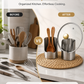 🍳¡50 % DE DESCUENTO AHORA! ✨Soporte Multifuncional para Utensilios de Cocina de Acero Inoxidable – Organizador para Cucharas, Tapas de Ollas y Accesorios de Cocina, Ideal para Encimeras
