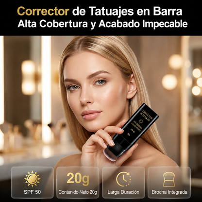 Corrector en Barra de Alta Cobertura para Tatuajes