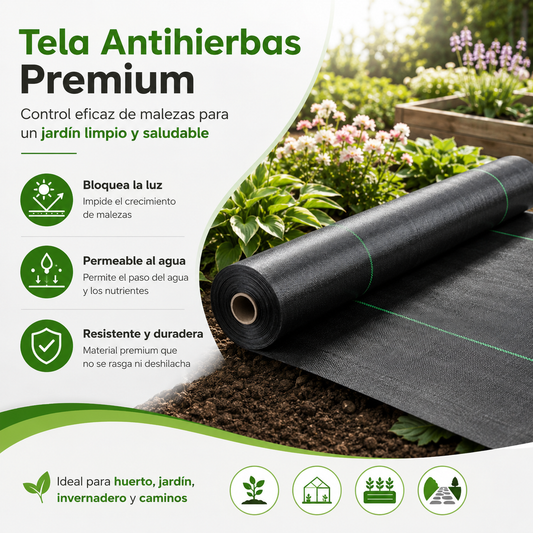 🌿 ¡50% DE DESCUENTO AHORA! ⛏️ Malla antihierbas para jardín – Bloquea la luz solar, transpirable y resistente – Ideal para parterres y senderos – Reduce el esfuerzo de deshierbe 🌱✨
