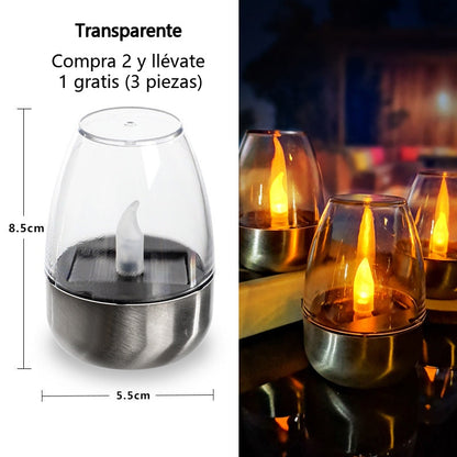 🕯️ ¡COMPRA 2 Y LLÉVATE 1 GRATIS! ☀️ Paquete de 6 lámparas de mesa LED solares – Sin llama y resistentes al agua, encendido/apagado automático con sensor de anochecer para jardín y fiestas