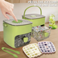🔥Oferta de verano 50 % de descuento🧊 Fabricador de hielo portátil con tapa y caja de almacenamiento (48 cubos)
