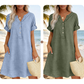 👗 Vestido Túnica Casual para Mujer con Escote en V y Bolsillos