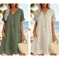 👗 Vestido Túnica Casual para Mujer con Escote en V y Bolsillos