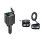 🔋📱 Cargador de coche rápido 7 en 1 retráctil con pantalla de voltaje – USB-C para Android y Lightning para Apple