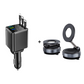 🔋📱 Cargador de coche rápido 7 en 1 retráctil con pantalla de voltaje – USB-C para Android y Lightning para Apple