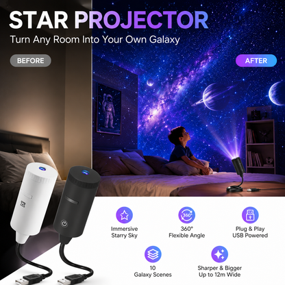 ✨ Proyector HD de Estrellas Plug-and-Play 🌟🥳 Más de 50.000 usuarios satisfechos