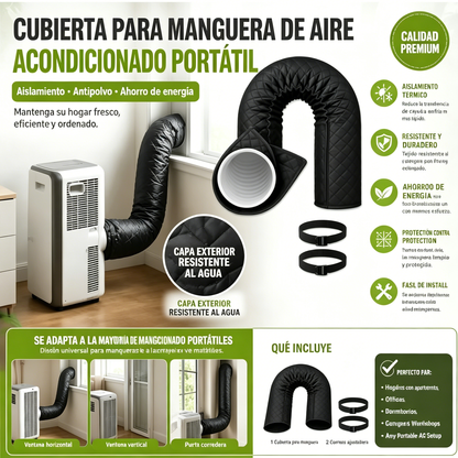 ❄️¡Imprescindible para el Verano!❄️Funda Aislante para el Tubo de Aire Acondicionado Portátil