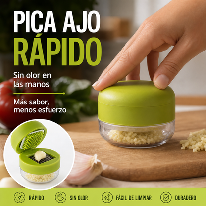 Picador y Prensa de Ajo Mini con Recipiente