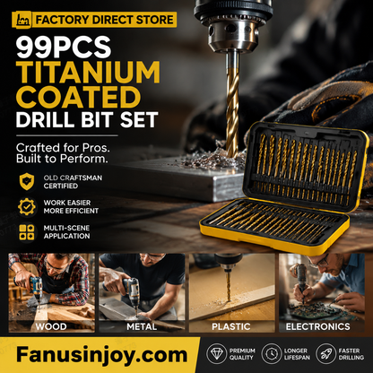 🔥¡50% DE DESCUENTO por tiempo limitado!🔧 Herramienta de alta eficiencia, la favorita de los artesanos con experiencia. ¡Venta directa de fábrica! Juego de 99 Brocas con Recubrimiento de Titanio