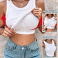 💖¡Último día precio especial $29.99!💖 Camiseta sin mangas elástica acanalada con sujetador integrado