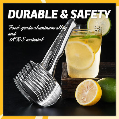 🍋¡50% DE DESCUENTO AHORA! Herramienta creativa de cocina para cortar en rodajas, cortador manual de aleación de aluminio de grado alimenticio, soporte para corte rápido de limón, tomate, cebolla, frutas y verduras blandas