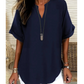 🌸 Venta de primavera 50 % de descuento 👕 Blusa de moda de color sólido con mangas corta