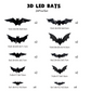 🦇 Decoración de Halloween: Lámpara de Pared LED 3D con Forma de Murciélago