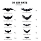 🦇 Decoración de Halloween: Lámpara de Pared LED 3D con Forma de Murciélago