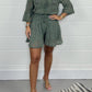 🔥ÚLTIMO DÍA 50% DE DESCUENTO - Traje casual corto de encaje con cuello en V dos piezas