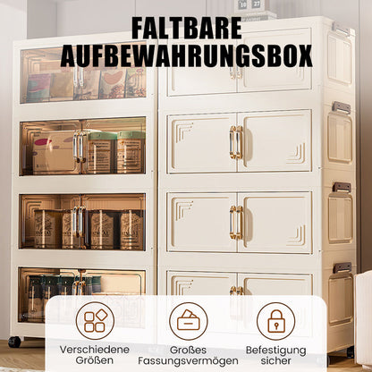 📢📢50% DE DESCUENTO !! ⏰Caja de almacenamiento plegable con tapa, soportes de 1 a 5 capas con ruedas para cocina dormitorio baño almacén cocina hogar almacenamiento apilable organizador🗄️ apilable