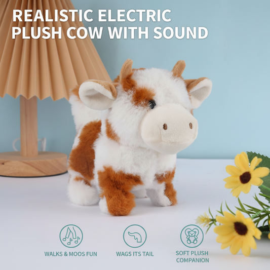 Vaca de felpa eléctrica realista con sonido