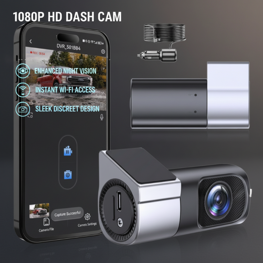 📷1Cámara para salpicadero HD 1080P con Wi-Fi y visión nocturna🚗