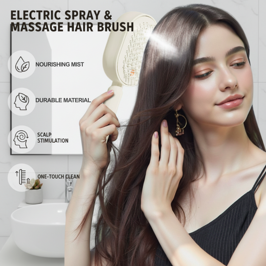 Cepillo eléctrico para el cabello con función de pulverización y masaje