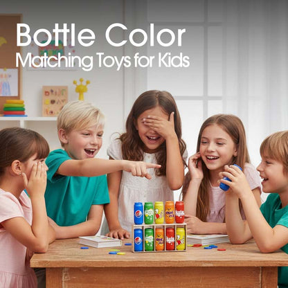 Juguetes para niños que combinan con el color de las botellas