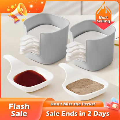 🏆Oferta flash⚡ ¡Más de 50 000 unidades vendidas! Casi agotado: 💥Juego de plato y soporte para salsas, el mejor regalo.