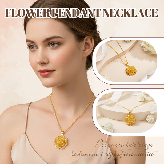 Collar con dije de flor en elegante tono dorado