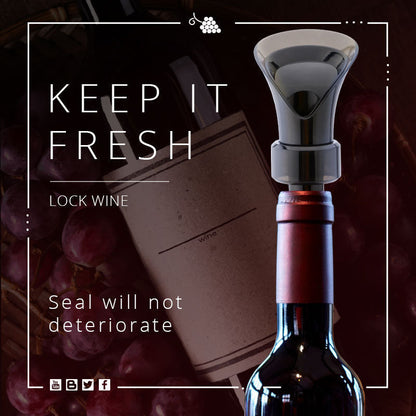 🍷 Sirve el vino sin quitar el tapón – Tapón vertedor 2 en 1 para vino | 50% DE DESCUENTO