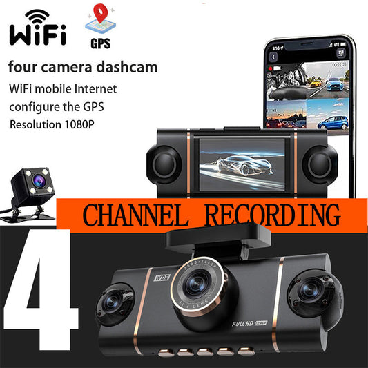 📢📢 ¡50% de descuento! Cámara 4 en 1 Ultra HD – Grabación Delantera/Interior/Trasera + WiFi y GPS 🚗