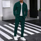 🔥 Conjunto de chaqueta y pantalones para hombre tipo waffle – Tejido transpirable tipo waffle, corte relajado y estilo casual sin esfuerzo 👕👖