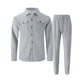 🔥 Conjunto de chaqueta y pantalones para hombre tipo waffle – Tejido transpirable tipo waffle, corte relajado y estilo casual sin esfuerzo 👕👖