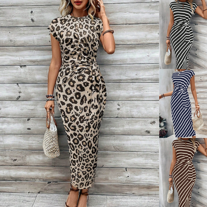 🥳 ¡OFERTA CALIENTE 2026 – 53% DE DESCUENTO! 🥳💞 ¡Más de 50K vendidos! 🌸 Vestido bodycon con nudo para mujer – Estampado de leopardo, nudo favorecedor que estiliza el abdomen. Cómodo y elegante para fiestas o citas. ¡Siéntete hermosa! ✨🌹