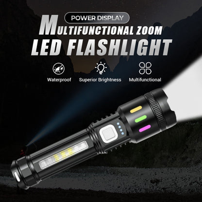 💎 ¡50 % DE DESCUENTO! 💎 Linterna LED multifuncional con zoom y indicador de energía: alcance de 500 m, USB-C y 4 modos de iluminación