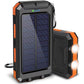 ⚡Batería externa solar portátil, cargador solar con dos linternas LED, batería externa para viajes y acampadas