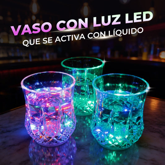 Vaso con Luz LED que se Activa con Líquido