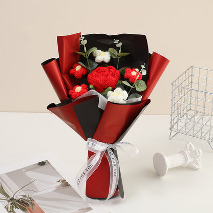 🔥【¡Oferta especial por el Día de la Madre!】🔥Delicado ramo de flores de ganchillo hecho a man