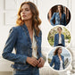 🧥 ¡50% DE DESCUENTO AHORA! 🌸 Chaqueta vaquera abierta para mujer con volantes – ligera, femenina y versátil – elegante para cualquier outfit 👗